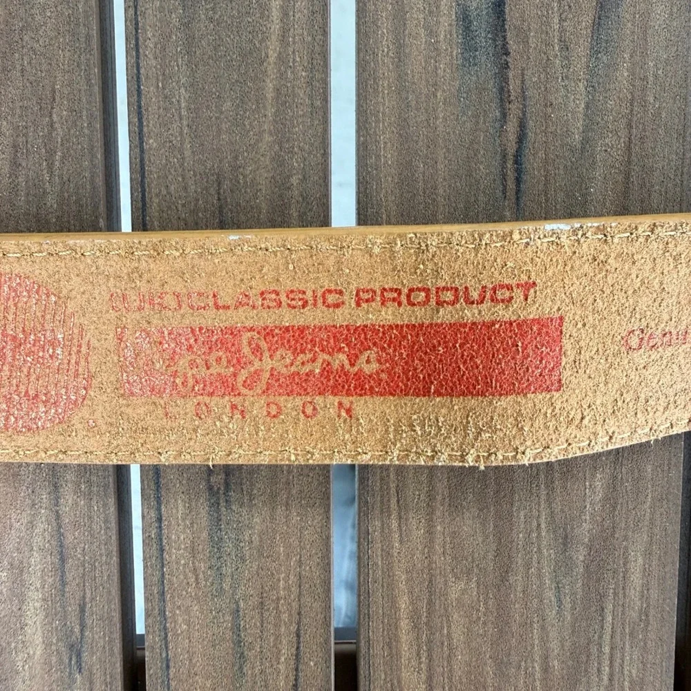 Pepe‎ Jeans London Tan Italian Leather Belt Large PEPE Buckle P3001 Mens 36